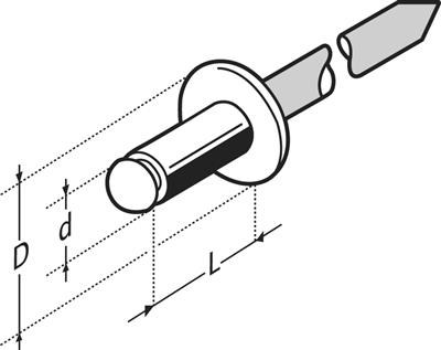 RIVETS ALU (AIMg 3,5) A TETE PLATE