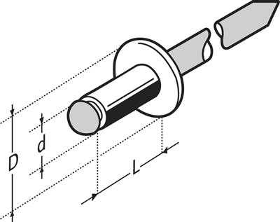 RIVETS ALU (AIMg 3,5) A TETE LARGE PLATE