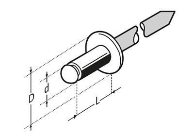 RIVETS ALU (AlMg 5) A TETE PLATE