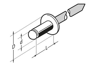 RIVETS TOUT ALU A TETE PLATE