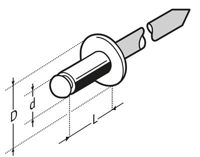 RIVETS INOX A2 TETE LARGE
