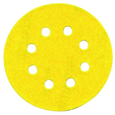 18 SCHIJF VELCRO KOR. GEEL Ø125mm 8GAT K. 40-80-12