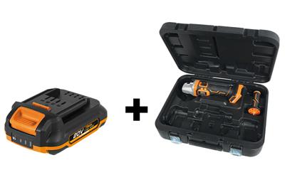 20V-set haakse slijper + 2Ah-accu