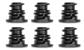 1494VW/KT Set van 6 plastic doppen